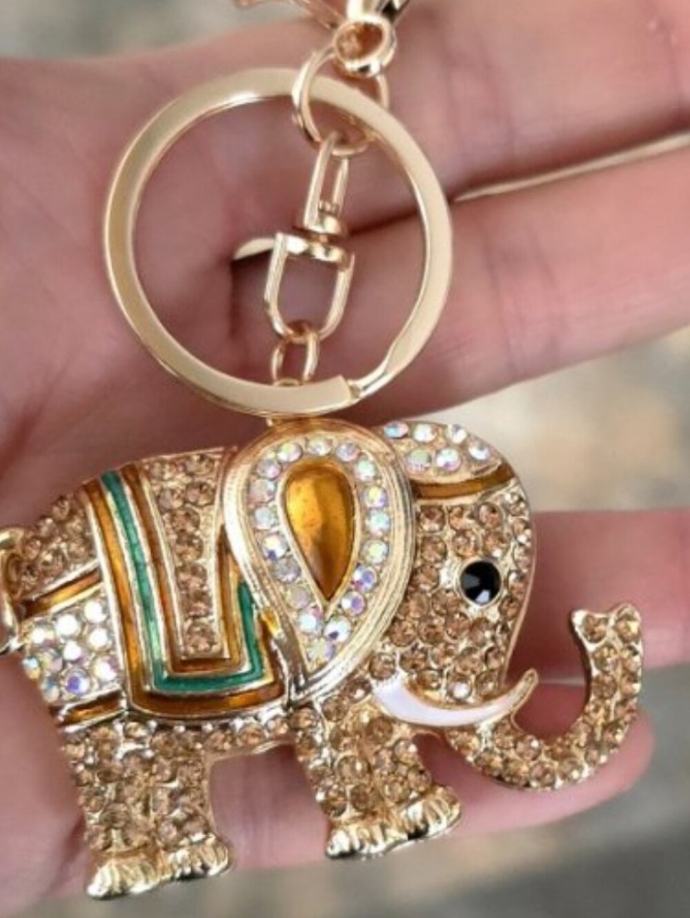 Elephant With Rhinestones Bag Charm/Keychain New With Tags